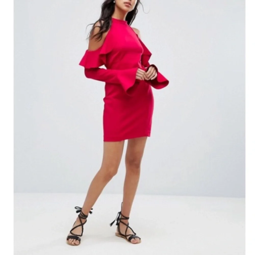 FP Ruffled Cold Shoulder BodyCon Mini Dress - Picture 2 of 7
